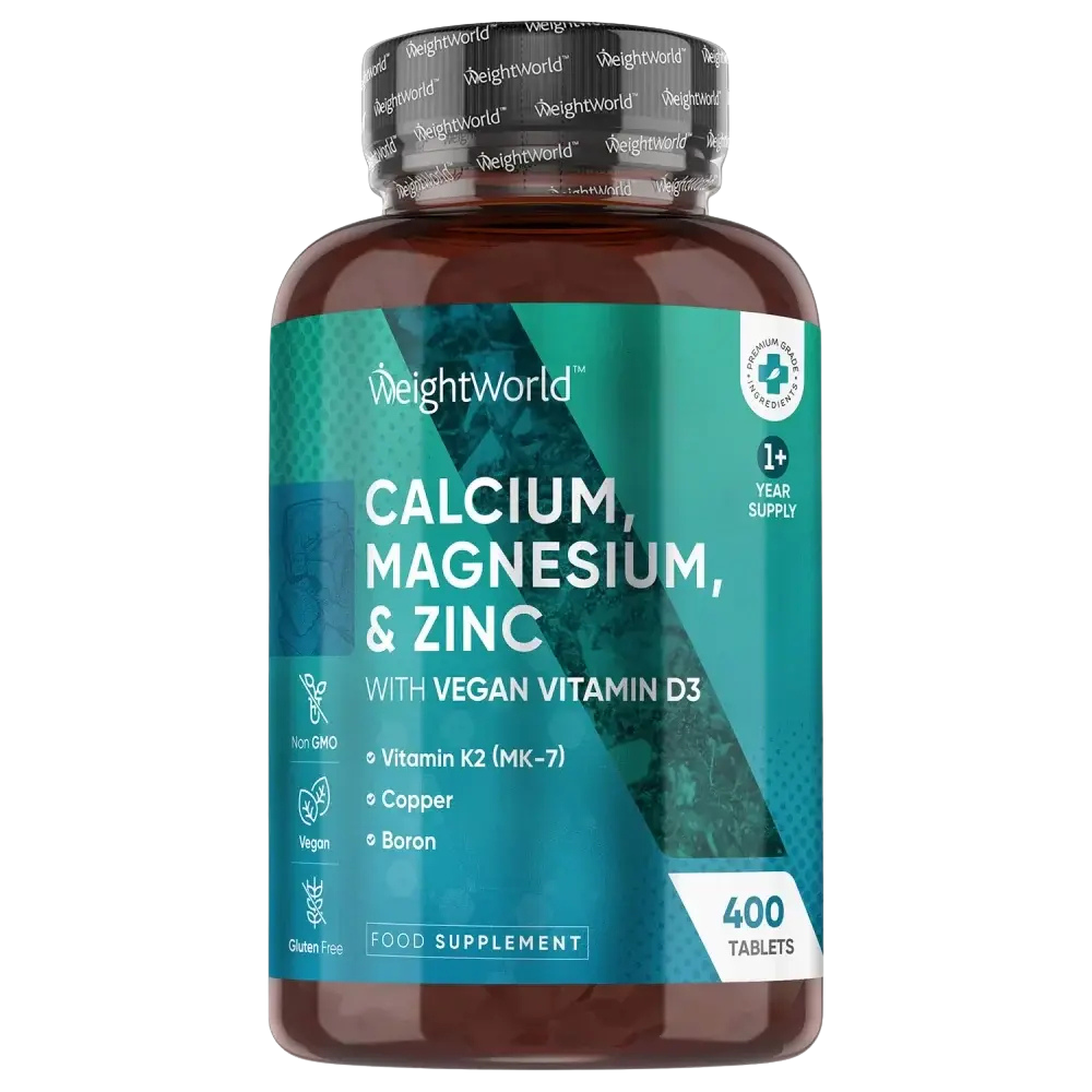 Calcium, Magnesium & Zinc With Vegan Vitamin D3 - WeightWorld | 400 CAPS