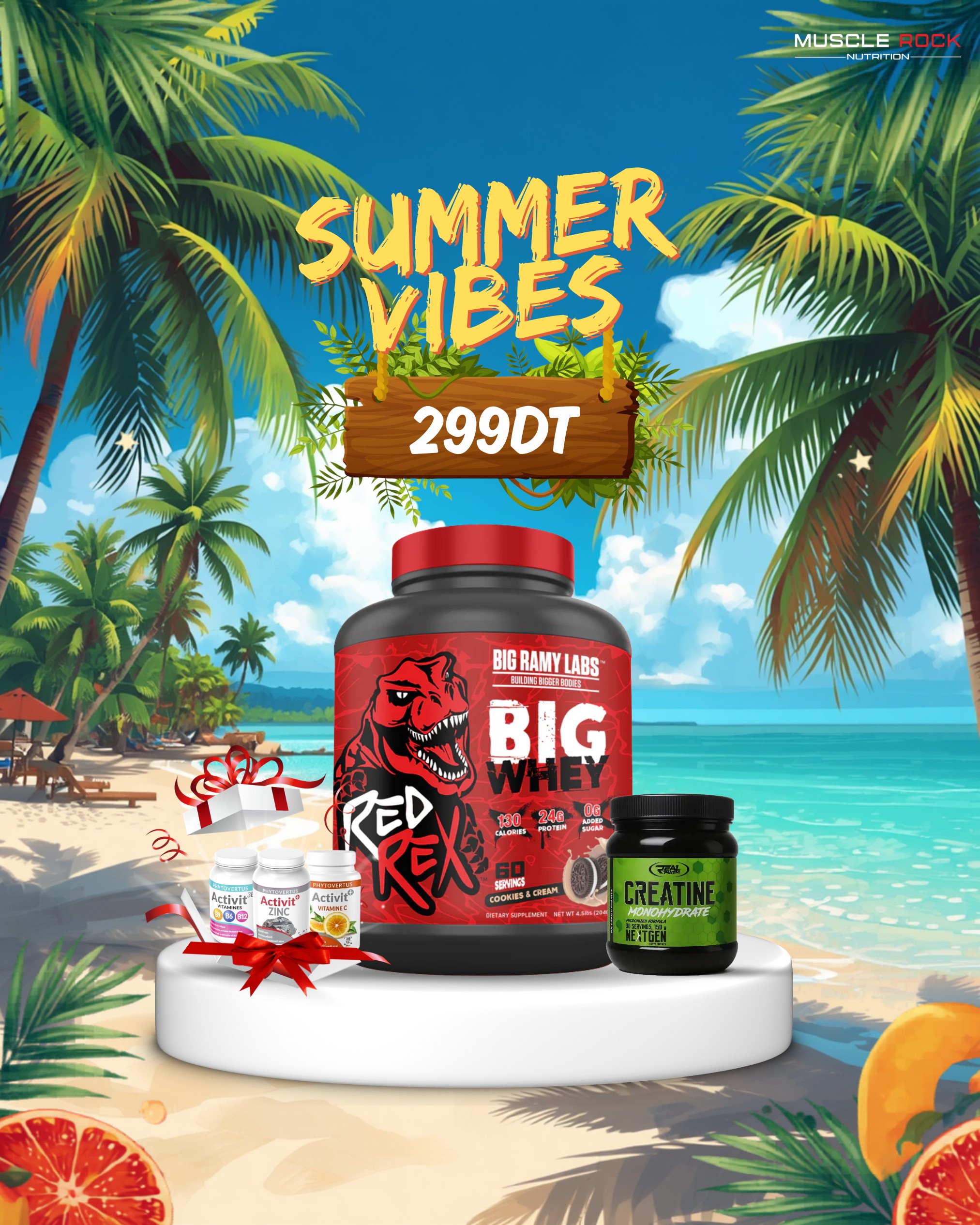 Red Rex Big Whey + Creatine +Vitamins (Cadeau) — image 1
