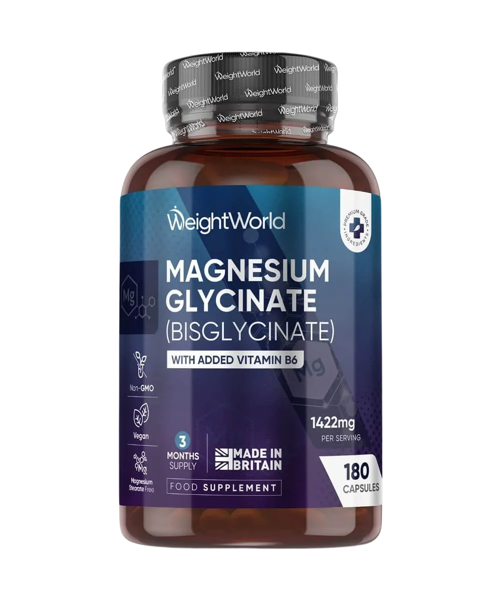 Magnesium Glycinate (Bisglycinate) - WeightWorld | 180 Capsules — image 1