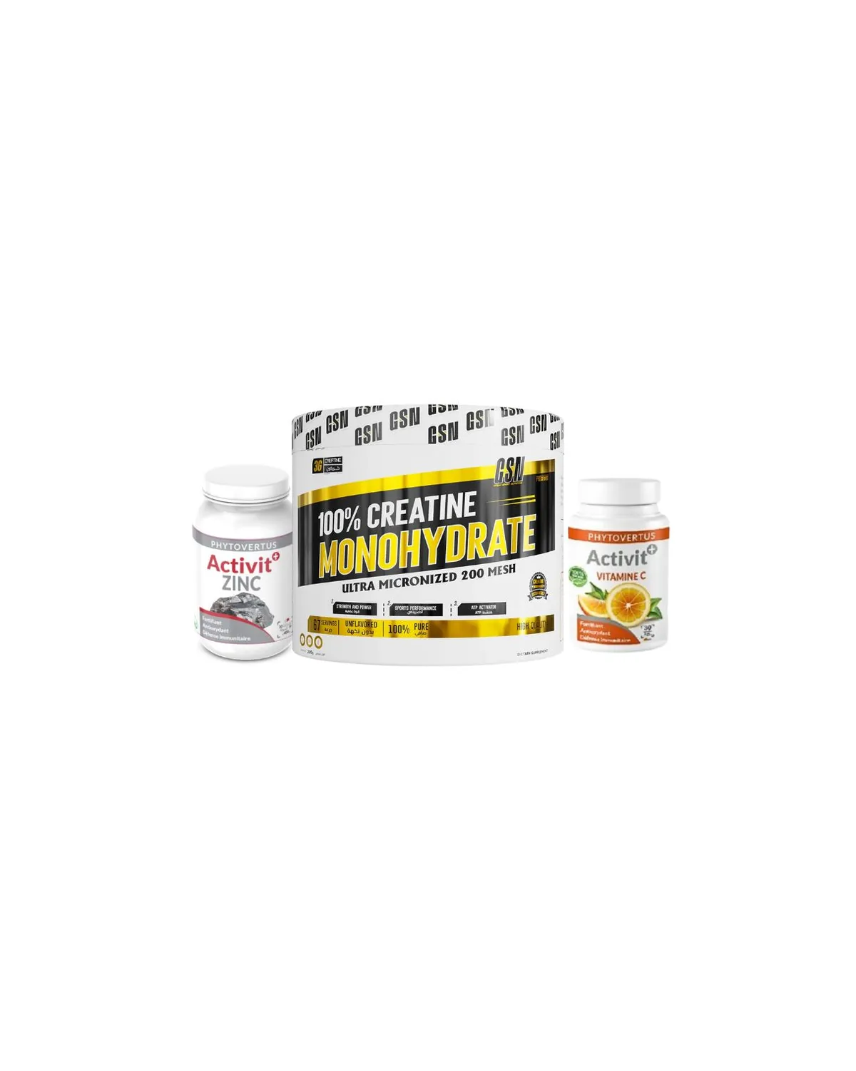 Pack Créatine GSN 200G+ Zinc + Vitamine C
